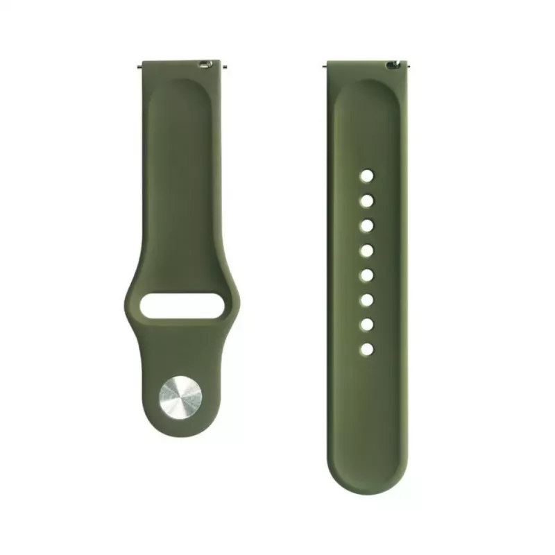 Evelatus Watch 22mm Siliconen Loop Horlogeband (S/M 110mm) olijfgroen