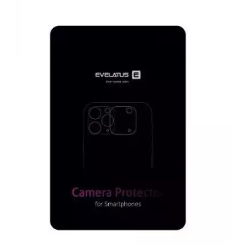 Evelatus Samsung Galaxy S23 Full Camera Lens Protector Armor – gehard glas met aluminium frame, 9H hardheid, zwart
