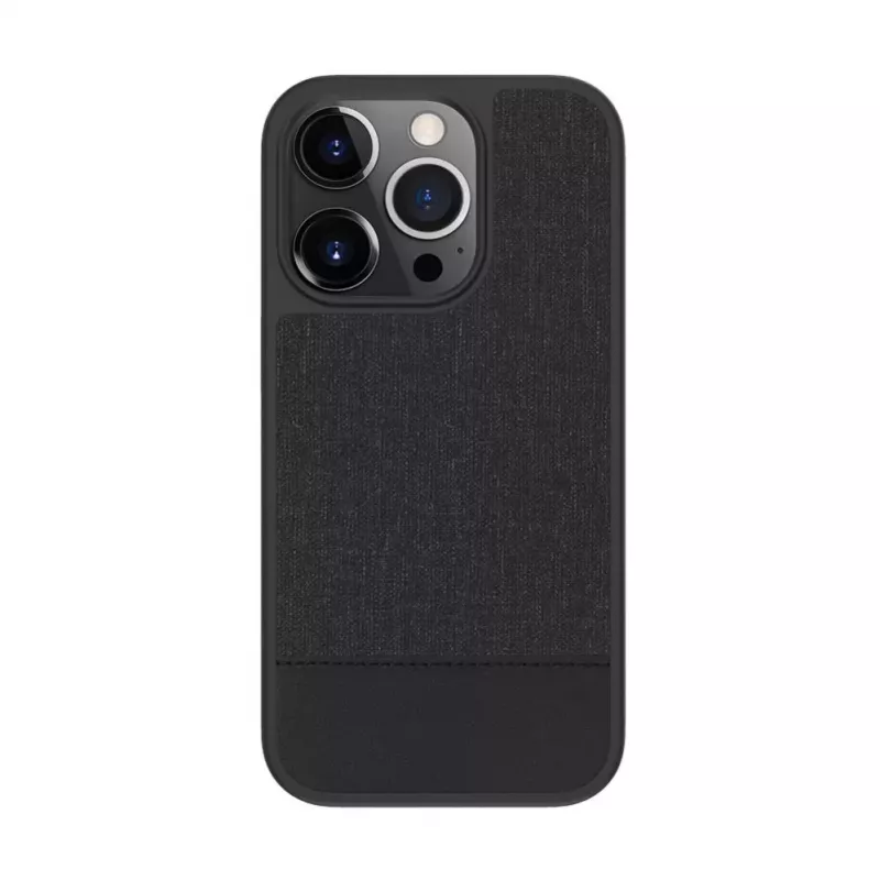 Evelatus Apple iPhone 15 Pro Max Plastic Leather MagSafe back cover zwart