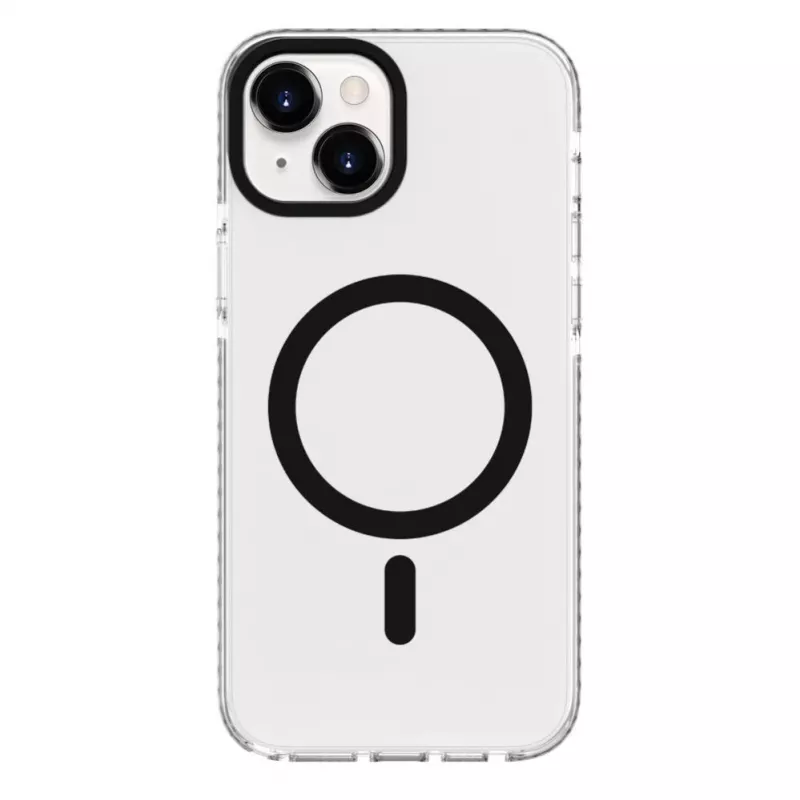 Evelatus Apple iPhone 15 Plus clear case PC+TPU met MagSafe transparant zwart