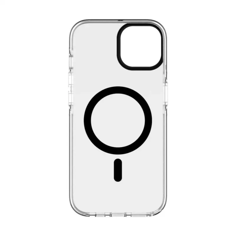 Evelatus Apple iPhone 15 Plus clear case PC+TPU met MagSafe transparant zwart