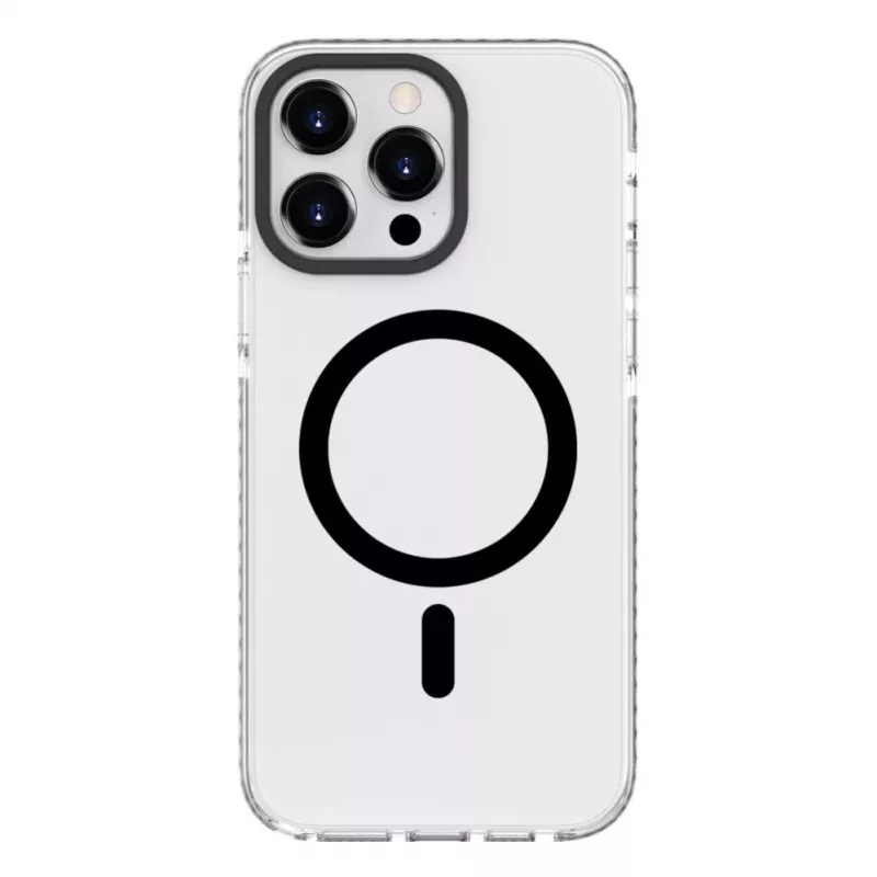 Evelatus Apple iPhone 15 Pro Max clear case PC+TPU met MagSafe transparant zwart
