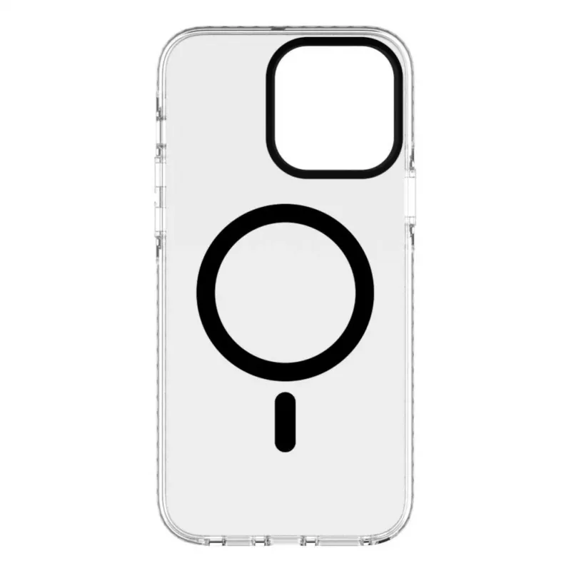 Evelatus Apple iPhone 15 Pro Max clear case PC+TPU met MagSafe transparant zwart