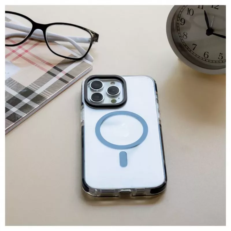 Evelatus Apple iPhone 15 Pro Max clear case PC+TPU met MagSafe transparant zwart