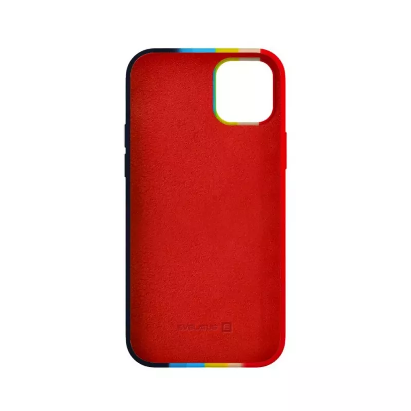 Evelatus Apple iPhone 15 silicone hoesje meerkleurig regenboog