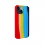 Evelatus Apple iPhone 15 silicone hoesje meerkleurig regenboog