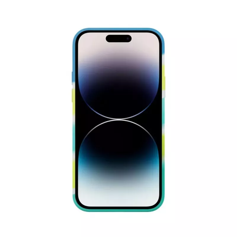 Evelatus Apple iPhone 15 Pro Max silicone hoesje meerkleurig geel-groen
