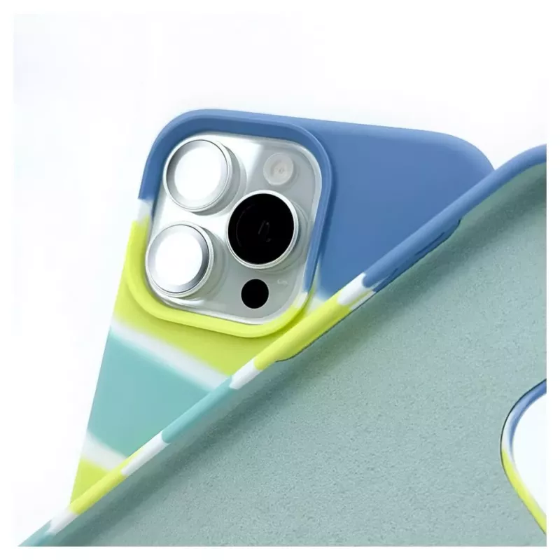 Evelatus Apple iPhone 15 Pro Max silicone hoesje meerkleurig geel-groen