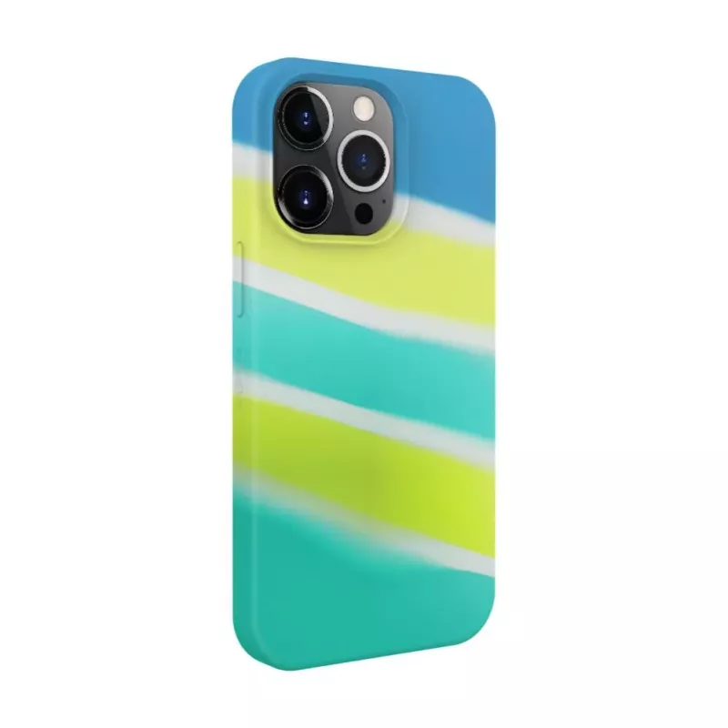 Evelatus Apple iPhone 15 Pro Max silicone hoesje meerkleurig geel-groen