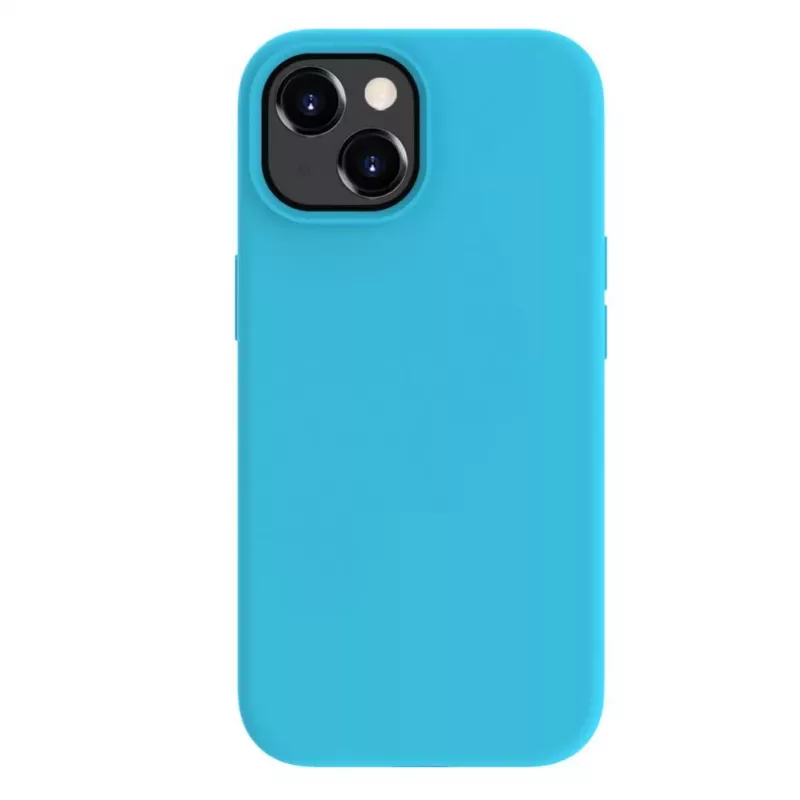 Evelatus Apple iPhone 15 Plus Premium Soft Touch silicone hoesje cyaanblauw