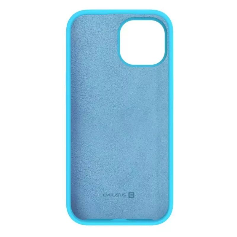 Evelatus Apple iPhone 15 Plus Premium Soft Touch silicone hoesje cyaanblauw