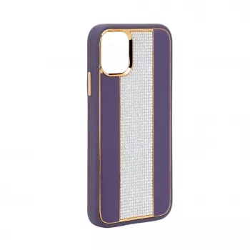 iLike Apple iPhone 11 diamanten en leren hoesje paars