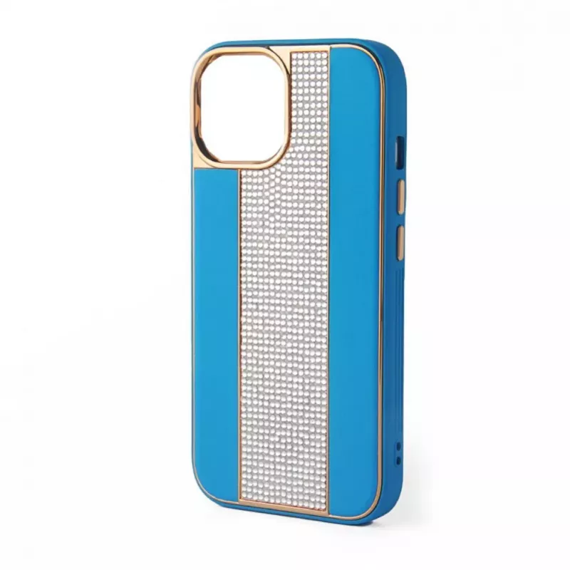iLike Apple iPhone 11 diamanten en leren hoesje blauw