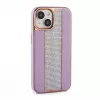 iLike Apple iPhone 15 diamanten en leren hoesje roze zand