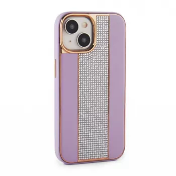 iLike Apple iPhone 15 diamanten en leren hoesje roze zand