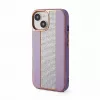 iLike Apple iPhone 15 diamanten en leren hoesje roze zand