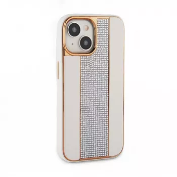 iLike Apple iPhone 15 diamanten en leren hoesje wit