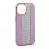 iLike Apple iPhone 15 Pro diamanten en leren hoesje roze zand