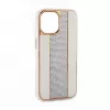 iLike Apple iPhone 15 Pro diamanten en leren hoesje wit
