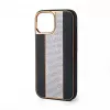 iLike Apple iPhone 15 Pro diamanten en leren hoesje zwart