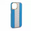 iLike Apple iPhone 15 Pro diamanten en leren hoesje blauw
