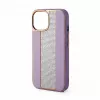 iLike Apple iPhone 15 Pro Max diamanten en leren hoesje roze zand