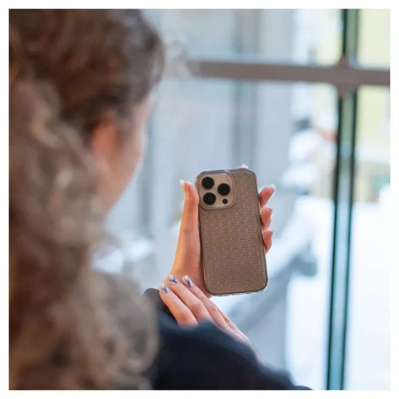 iLike Apple iPhone 14 Pro silicone hoesje Shine transparant zwart