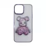 iLike Apple iPhone 11 silicone hoesje Print Desire Bear paars