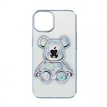 iLike Apple iPhone 13 silicone case Print Desire Bear zilver
