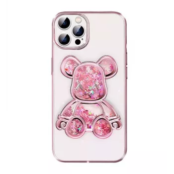 iLike Apple iPhone 13 Pro silicone case Print Desire Bear roze