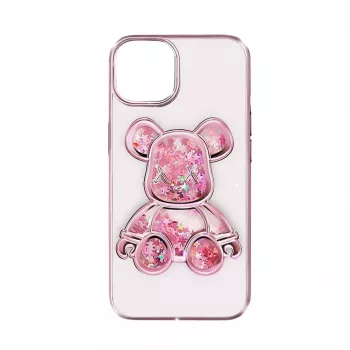 iLike Apple iPhone 14 silicone case Print Desire Bear roze