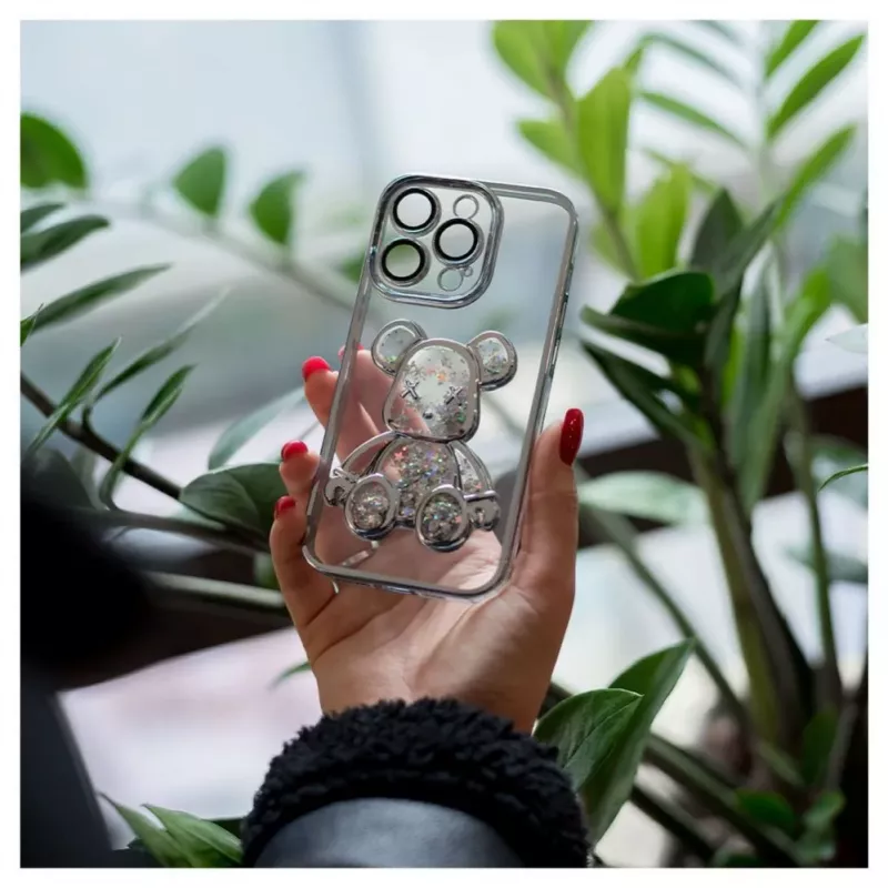 iLike Apple iPhone 14 Pro silicone case Print Desire Bear zilver