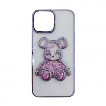 iLike Apple iPhone 15 silicone case Print Desire Bear paars