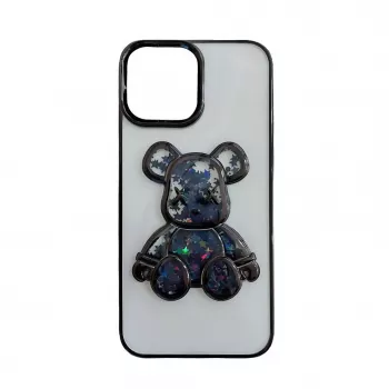 iLike Apple iPhone 15 silicone case Print Desire Bear zwart