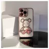 iLike Apple iPhone 15 Pro silicone case Print Desire Bear roze
