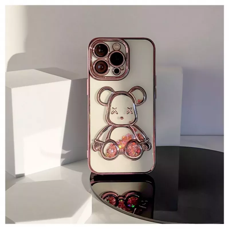 iLike Apple iPhone 15 Pro silicone case Print Desire Bear roze