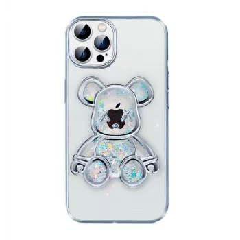iLike Apple iPhone 15 Pro silicone case Print Desire Bear zilver