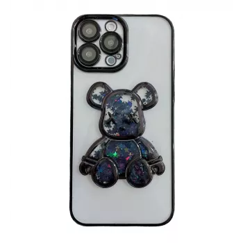 iLike Apple iPhone 15 Pro silicone case Print Desire Bear zwart