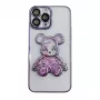 iLike Apple iPhone 15 Pro Max silicone case Print Desire Bear paars