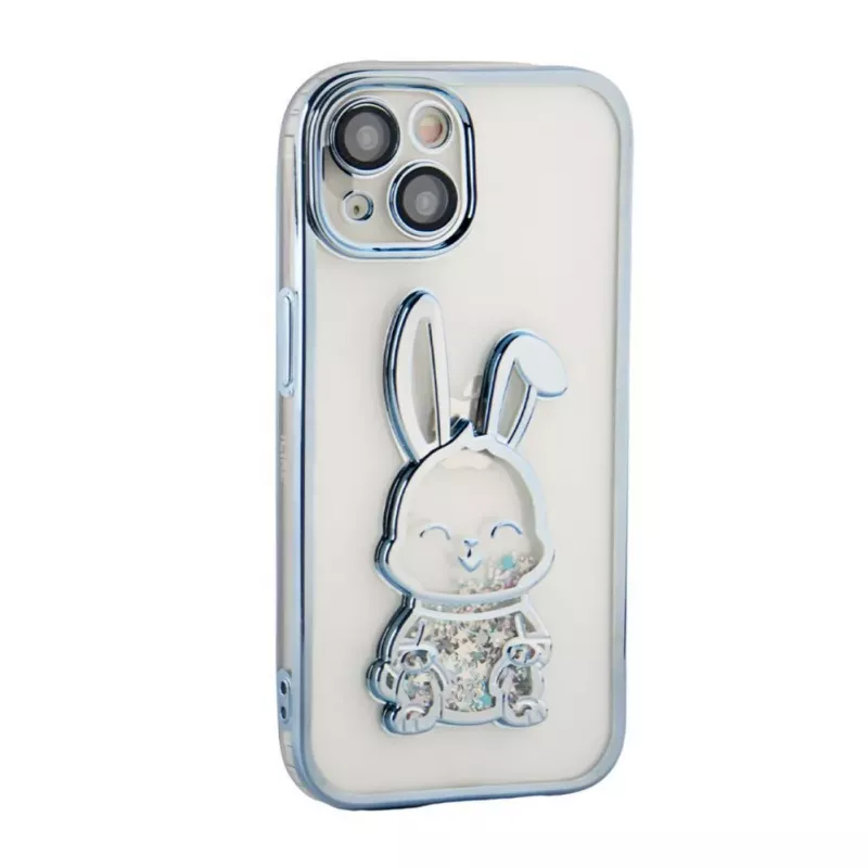 iLike Apple iPhone 13 silicone case Print Desire Rabbit blauw