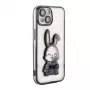 iLike Apple iPhone 14 silicone case Print Desire Rabbit zwart