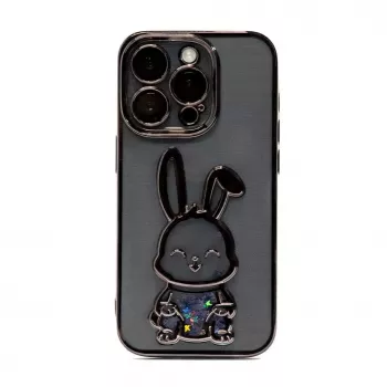 iLike Apple iPhone 14 Pro silicone case Print Desire Rabbit zwart