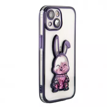 iLike Apple iPhone 15 silicone case Print Desire Rabbit paars