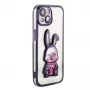 iLike Apple iPhone 15 silicone case Print Desire Rabbit paars