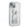 iLike Apple iPhone 15 silicone case Print Desire Rabbit blauw