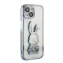 iLike Apple iPhone 15 silicone case Print Desire Rabbit blauw