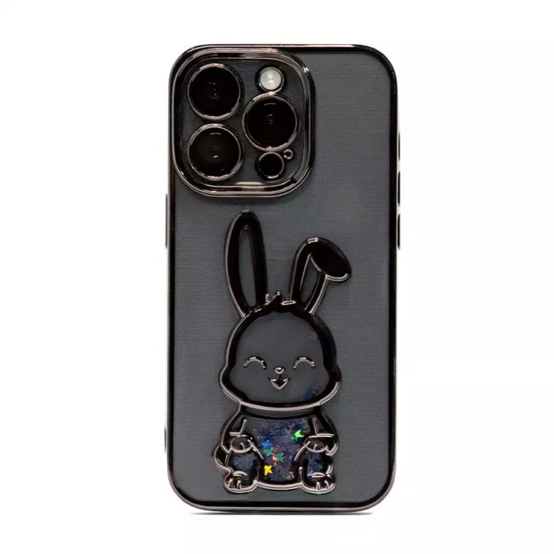iLike Apple iPhone 15 Pro silicone case Print Desire Rabbit zwart