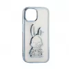 iLike Apple iPhone 15 Pro silicone case Print Desire Rabbit blauw