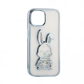 iLike Apple iPhone 15 Pro silicone case Print Desire Rabbit blauw