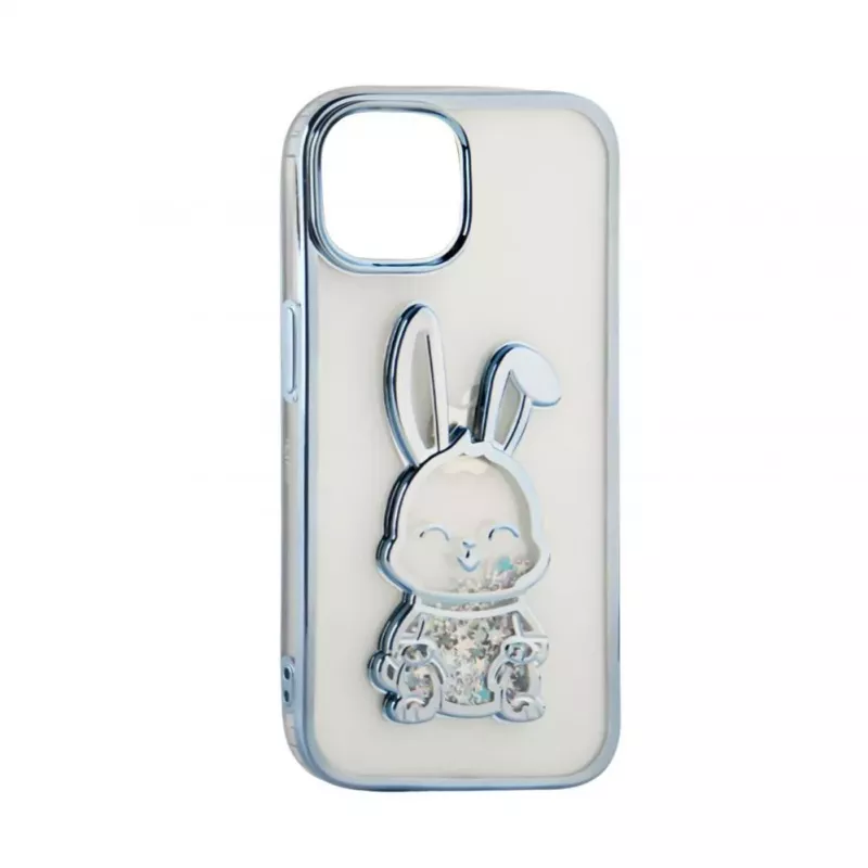 iLike Apple iPhone 15 Pro silicone case Print Desire Rabbit blauw